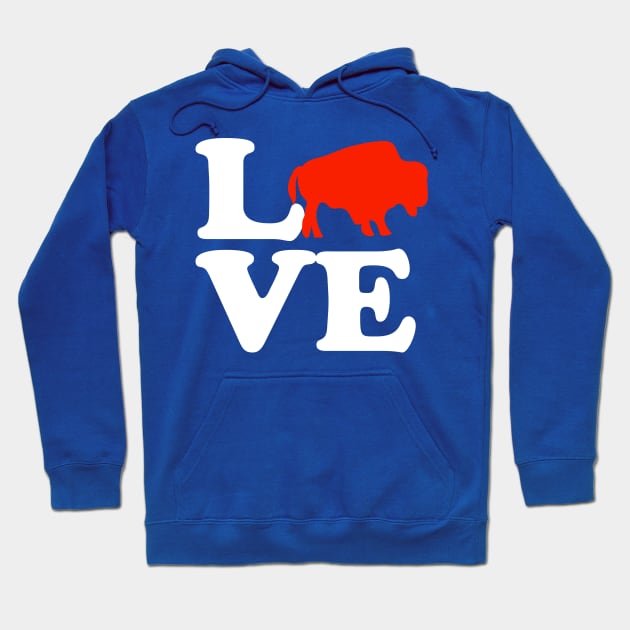 Wild American Bison Buffalo Valentines Day Love Hoodie by PodDesignShop